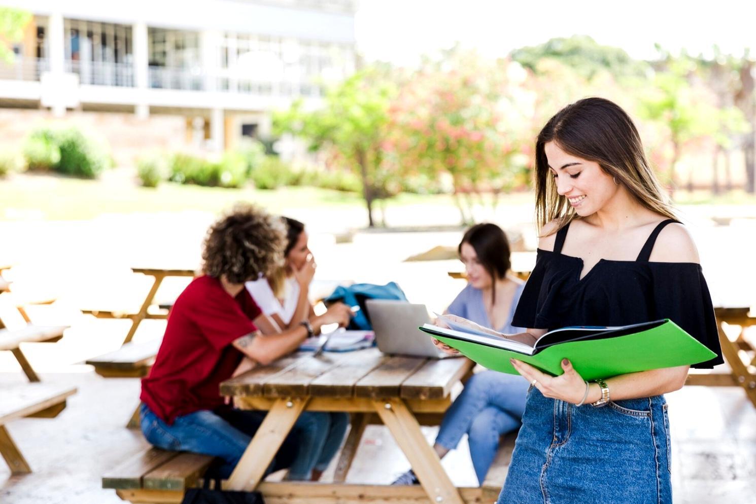 Professional working on remote learning setup with multiple monitors and organized workspace